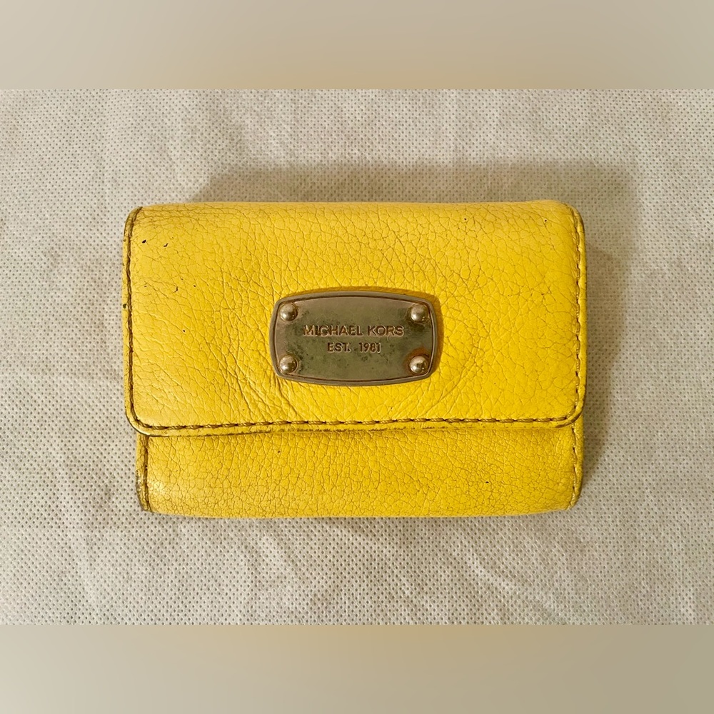 Michael Kors yellow bi-fold wallet